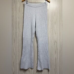 Aerie Ribbed Flare Lounge Pants Gray Size M Regular